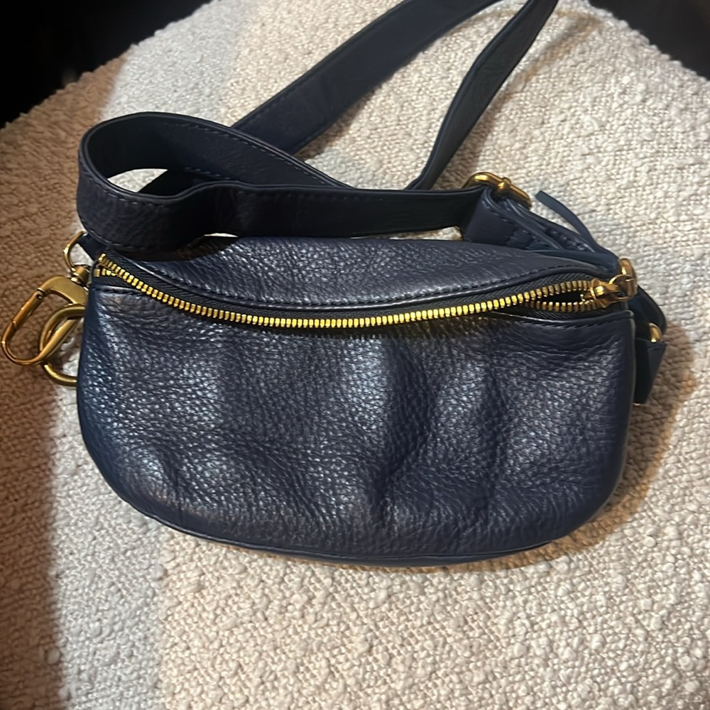 Navy Hobo Fern Leather Belt Bag - Picture 11 of 15